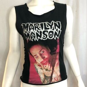 Marilyn Manson 1994 vintage double sided t shirt one of a kind diy size small